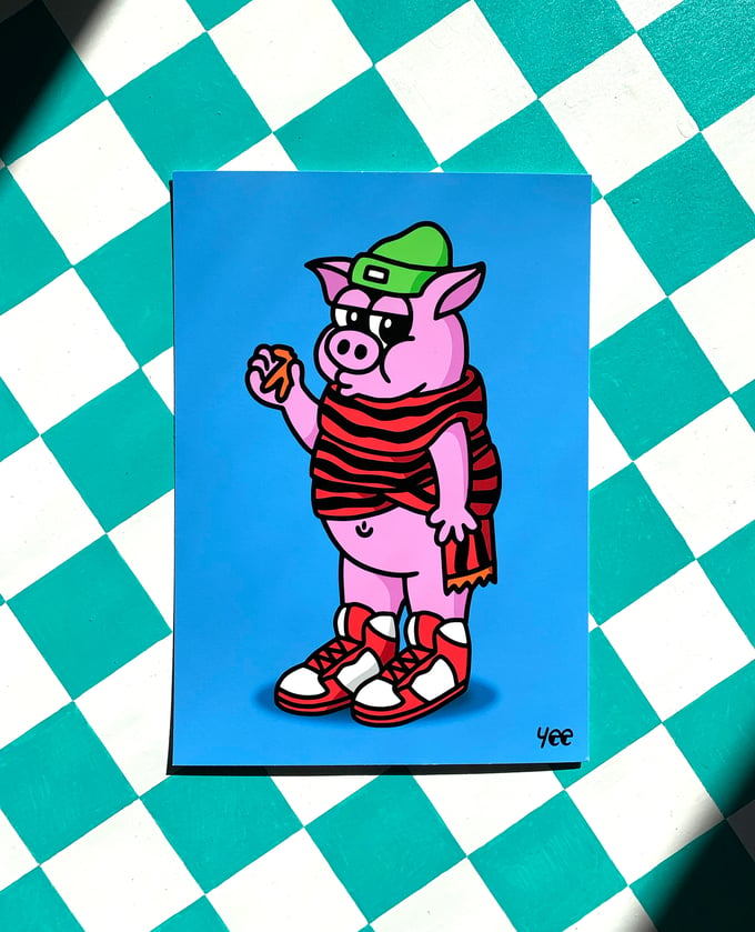 Image of Pig In Blanket — A5 Giclée art print