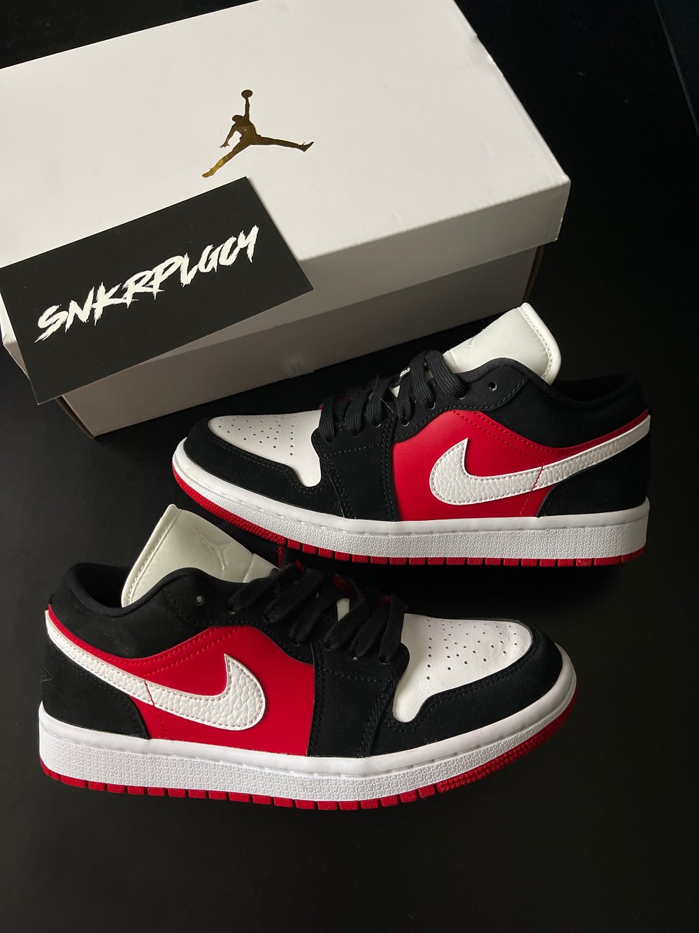 Air Jordan 1 Low Black White Gym Red Snkrplgcy