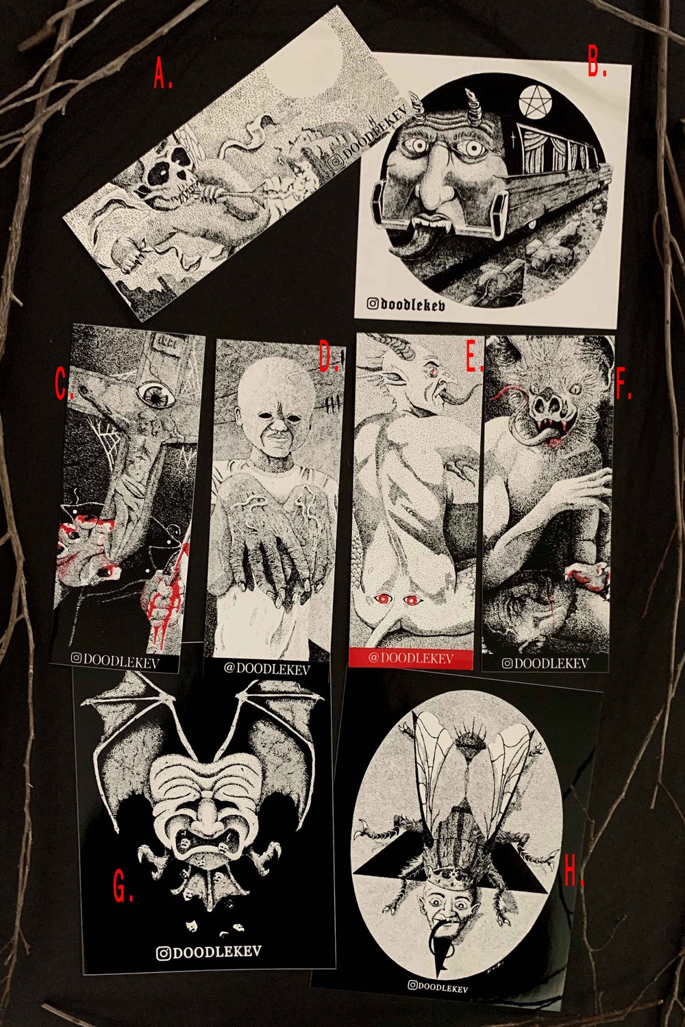 "Evil DRAWS Near" Sticker Pack (8 Stickers)