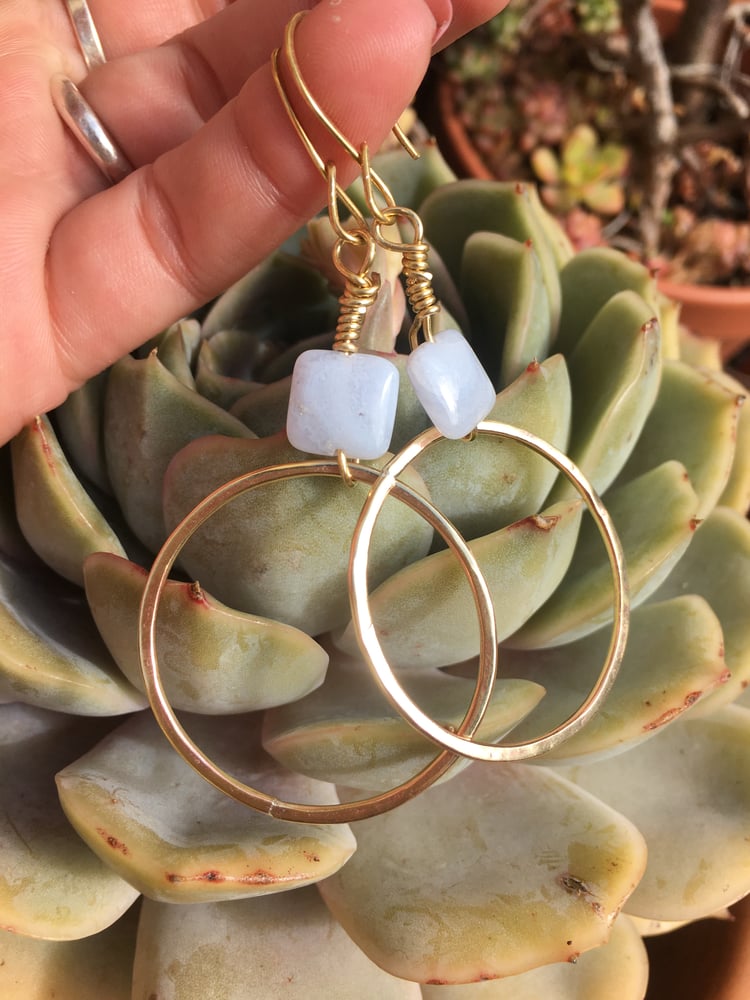 Image of Blue Lace Agate Hoops