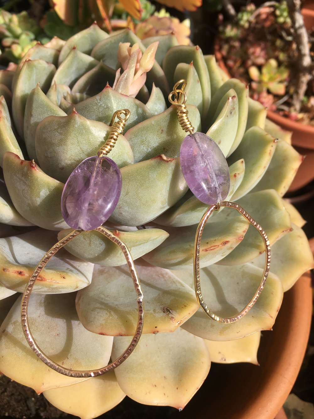 Image of Amethyst Teardrop Earrings 