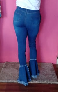 Image 2 of REGULAR SIZE DISTRESS BELL JEANS
