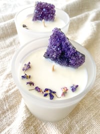 Amethyst Cluster Crystal Infused Candle