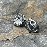 Image 1 of Crushed Fine Silver Stud Earrings