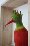 Rietta, quirky bird felt sculpture