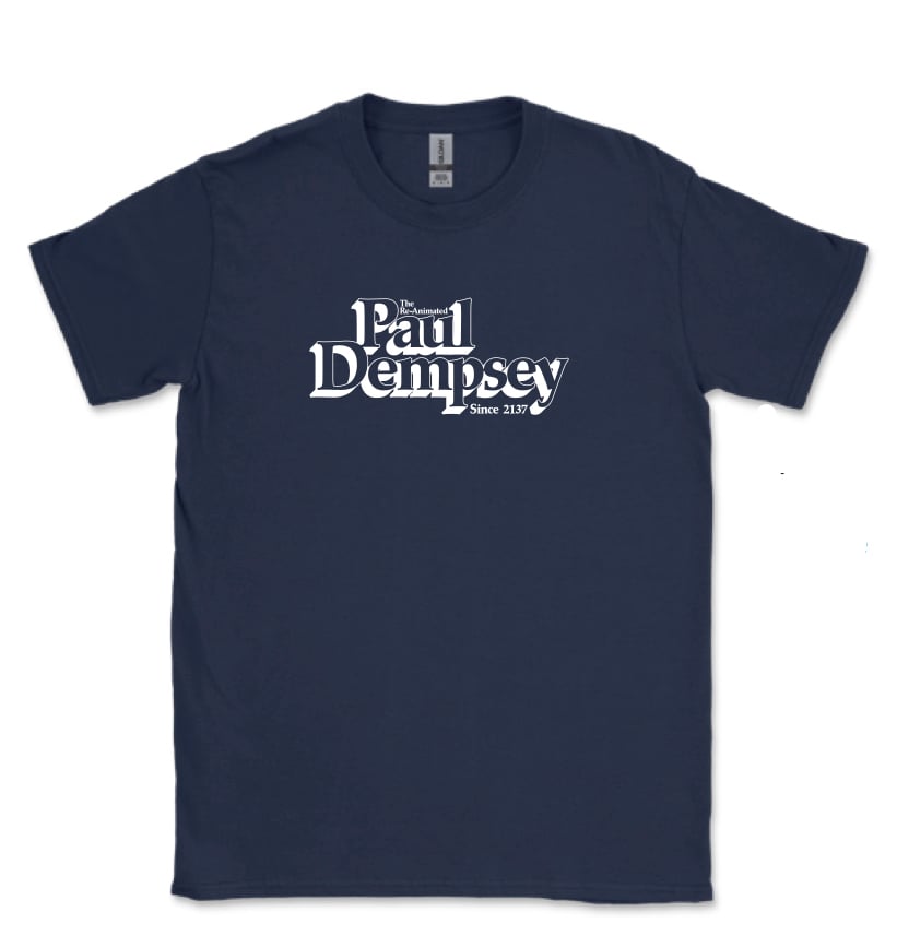 Image of Paul Dempsey Re-Animated tee on navy or brown