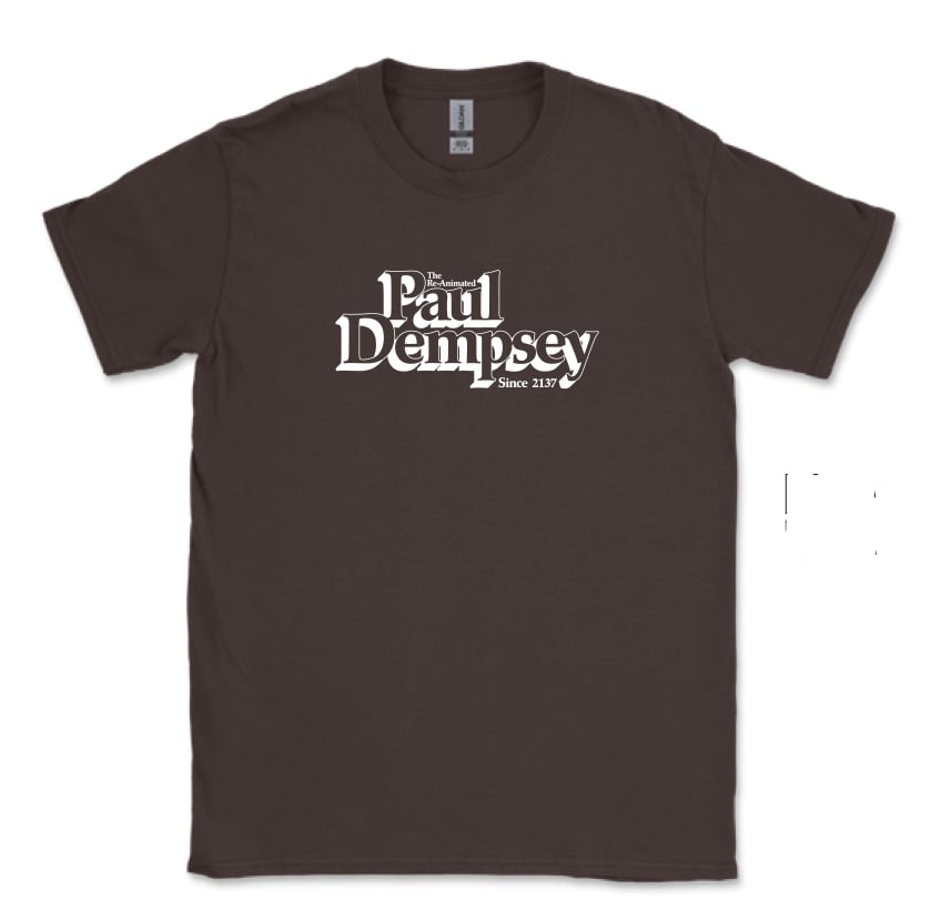 Image of Paul Dempsey Re-Animated tee on navy or brown
