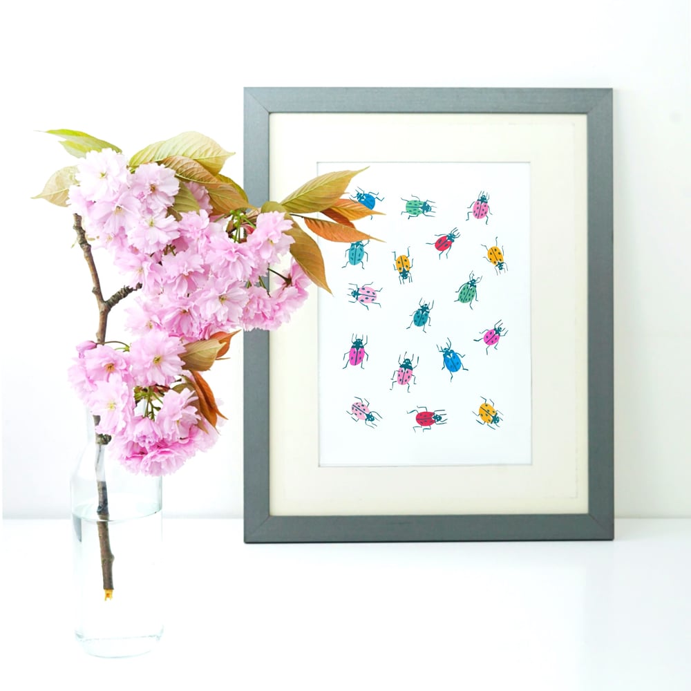 Image of Rainbow ladybirds prints