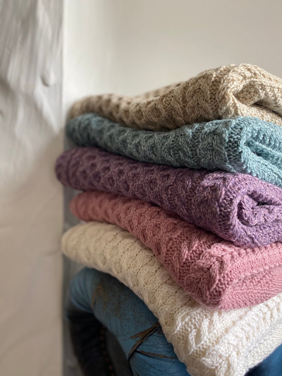 Aran Sweater - Light Pastel Colours - Made in Europe | Bramble Green ...