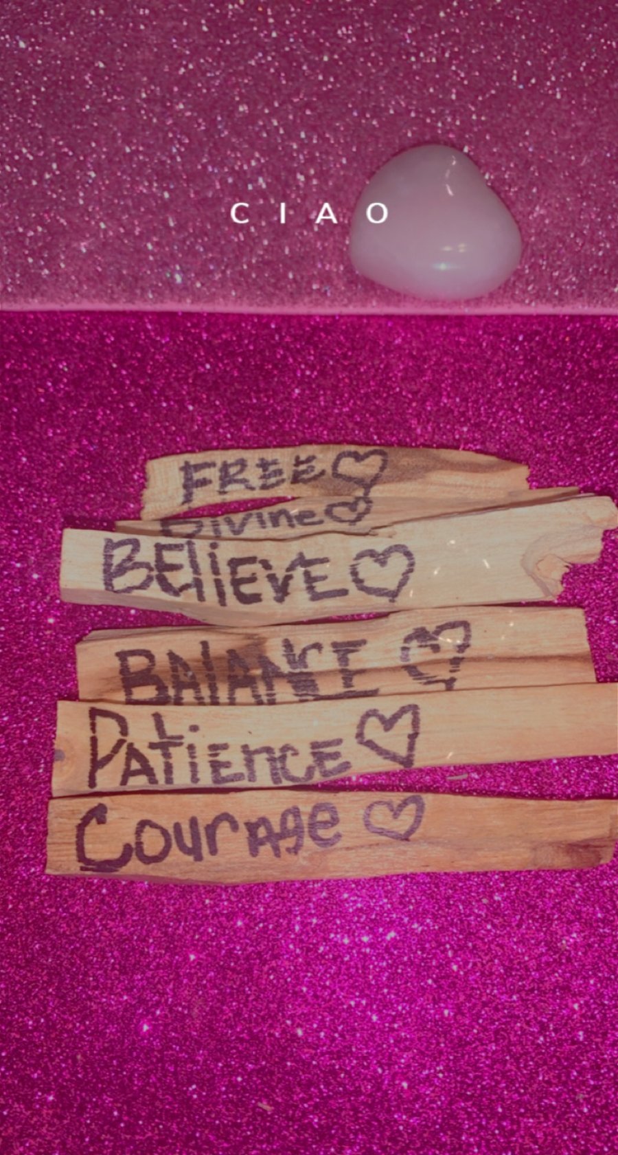 Image of “Positive Affirmation” (hand printed with love) Palo Santo💫✨