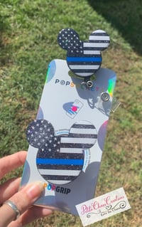 Thin Blue line Phone Grip or Badge Reel