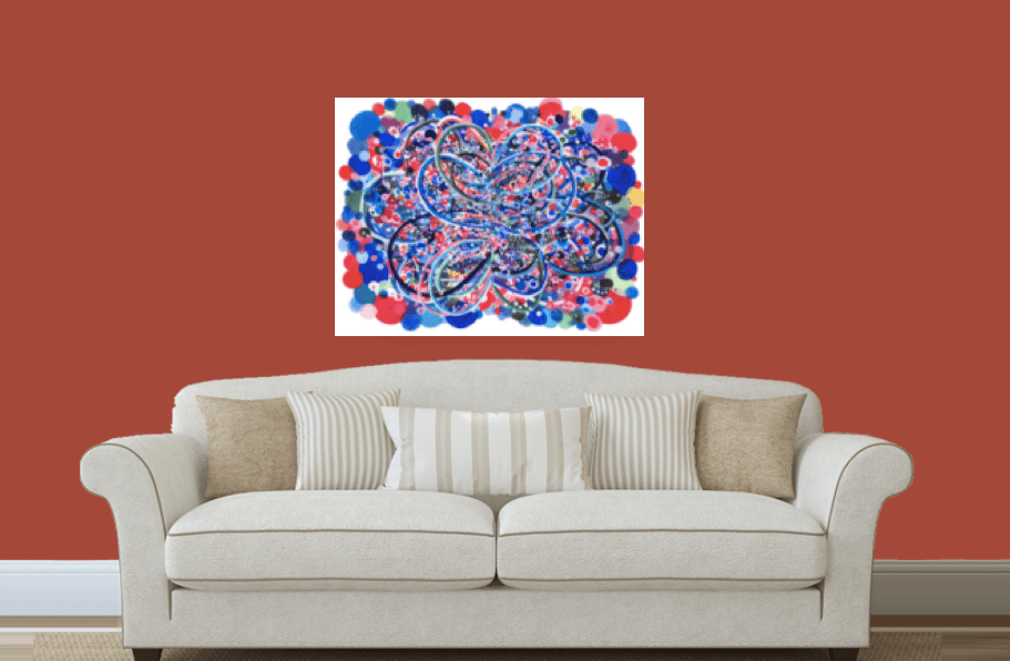 Image of Loopy Blue Horizontal Diptych Giclee Print