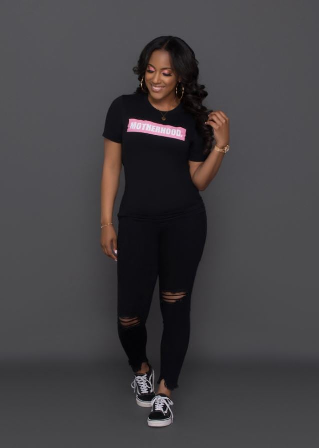Motherhood Tee - Pink, Black, White 