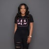 GRL MOM Box Tee -  Pink & Black 