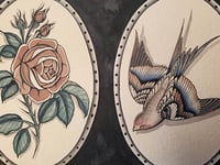 Image 2 of Sparrow and Rose Original Painting