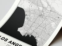 Image 2 of Los Angeles Map - Minimalist Modern Black and White USA City Map Poster