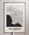 Carte de Los Angeles - Carte de la ville des États-Unis moderne minimaliste en noir et blanc Poster