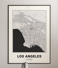 Image 4 of Los Angeles Map - Minimalist Modern Black and White USA City Map Poster