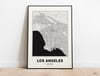 Carte de Los Angeles - Carte de la ville des États-Unis moderne minimaliste en noir et blanc Poster