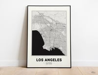 Image 1 of Los Angeles Map - Minimalist Modern Black and White USA City Map Poster
