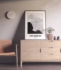 Image 3 of Los Angeles Map - Minimalist Modern Black and White USA City Map Poster