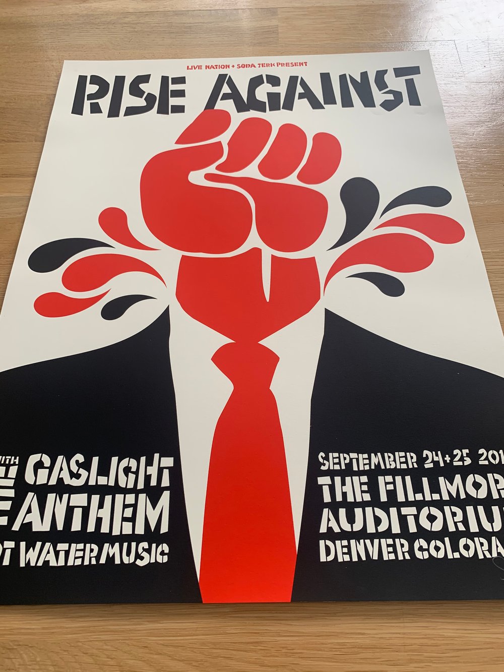 Rise Against / Gaslight Anthem Signed + Numbered Silkscreen Concert Poster 