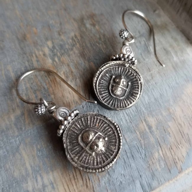Ancient Afghanistan Coin Earrings