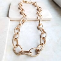 Image 3 of Chunky Matte Gold Textured Chain Necklace - One of a Kind