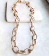 Chunky Matte Gold Textured Chain Necklace - One of a Kind
