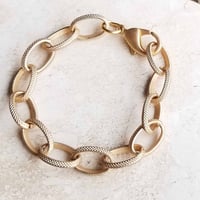 Image 3 of Chunky Matte Gold Textured Chain Bracelet - One-of-a-Kind