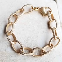 Image 1 of Chunky Matte Gold Textured Chain Bracelet - One-of-a-Kind