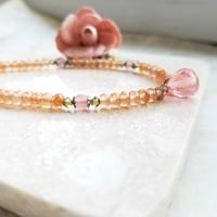 Image 3 of Tangerine and Strawberry Pink Jade Necklace