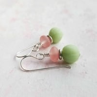 Image 2 of Pink and Green Watermelon Sorbet Earrings
