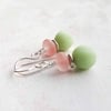 Pink and Green Watermelon Sorbet Earrings