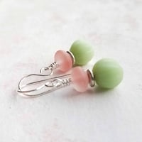Image 1 of Pink and Green Watermelon Sorbet Earrings