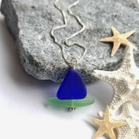 Image 3 of Sailing In To Summer Necklace (Cobalt + Peridot Small Sailboat)
