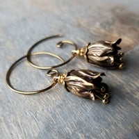 Image 2 of Antique Bronze Bell Flower Earrings