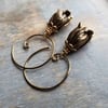 Antique Bronze Bell Flower Earrings