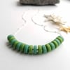 Seaside Matte Glass Heishi Necklace – Blue + Green