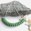 Seaside Matte Glass Heishi Necklace – Blue + Green