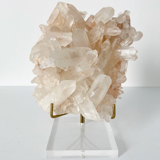 Image of Pink Quartz no.56 + Lucite and Brass Stand