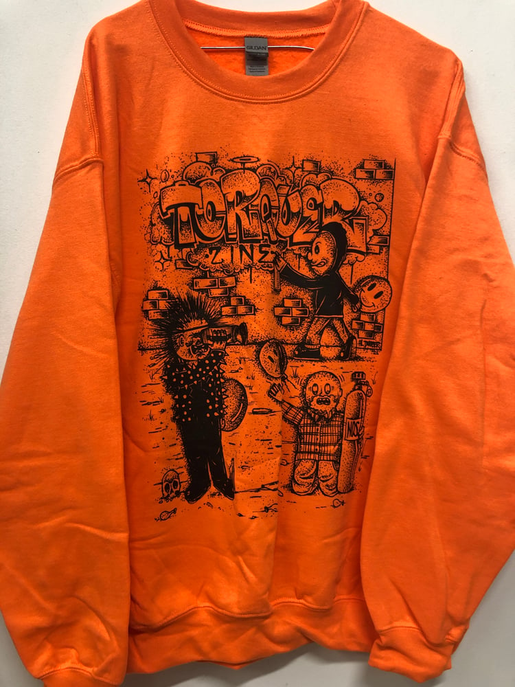 Image of Bright Orange “VHS” Crewneck. 