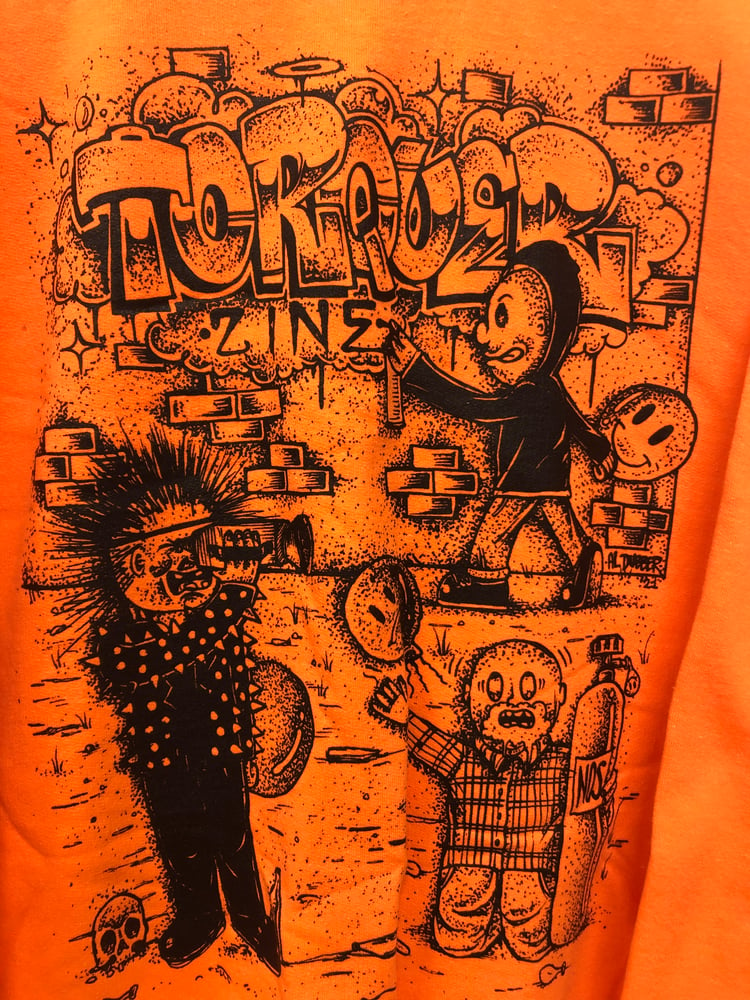 Image of Bright Orange “VHS” Crewneck. 