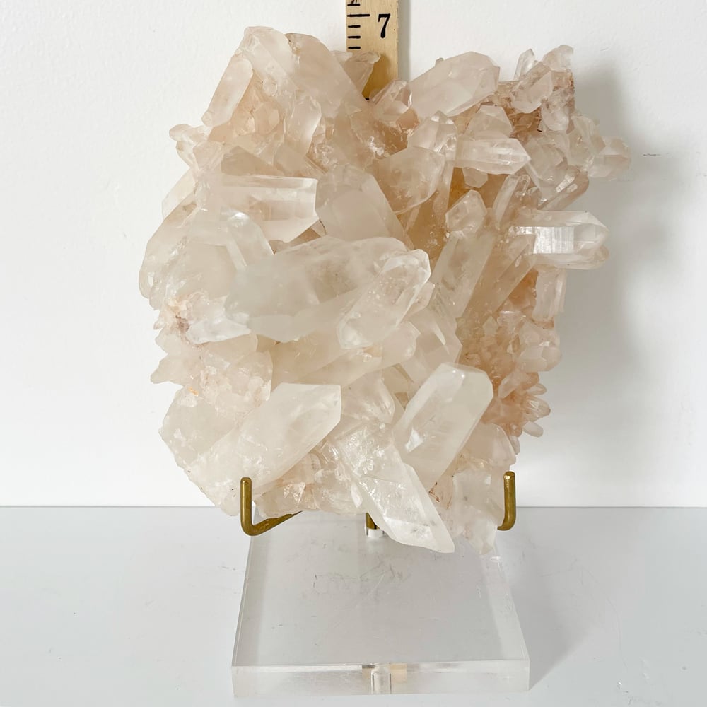 Image of Pink Quartz no.56 + Lucite and Brass Stand