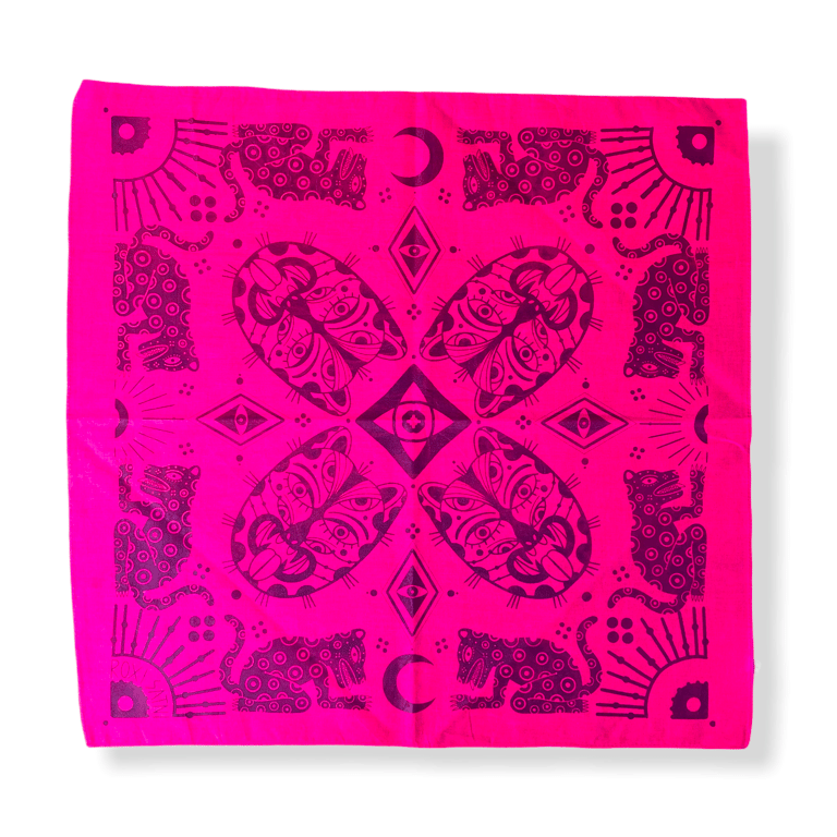 Bandanna  “Ocelotl the moon and the sun” crazy neon