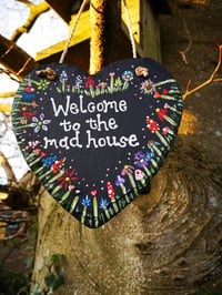 Image 4 of Welcome to my garden slate heart