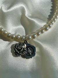 Image 3 of Miraculous Medal in a Rose Pearl Necklace