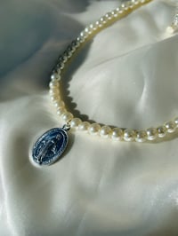 Image 2 of Miraculous Medal (Silver) Pearl Necklace