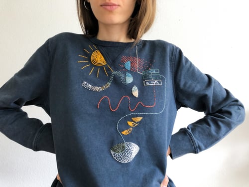 Image of Balance is a myth - hand embroidered 100% organic cotton sweatshirt, Unisex