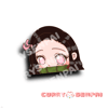 Pink Eyed Anime Girl Peeking Sticker